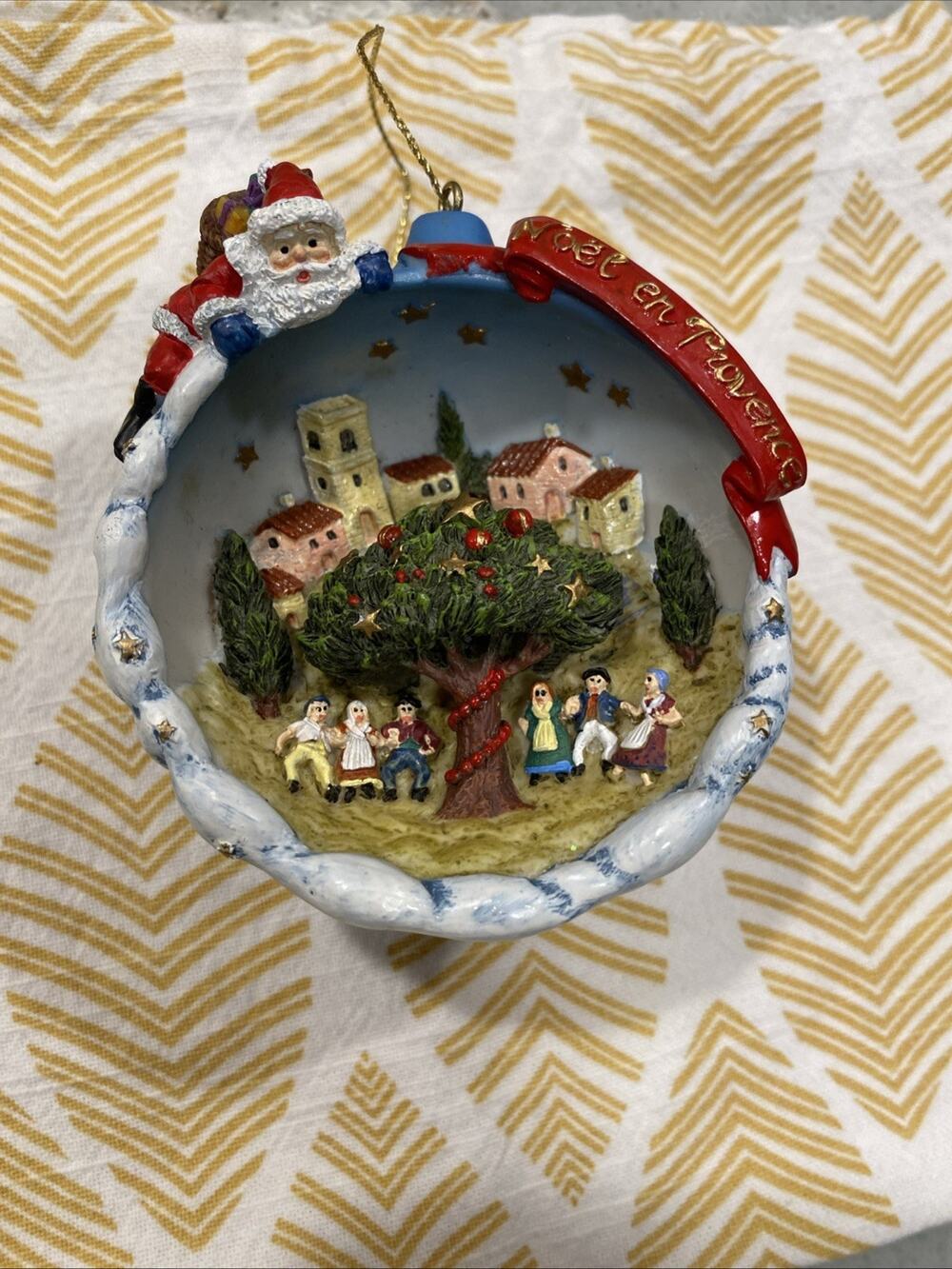 Vintage 90s Diorama Ball Providence France Christmas Ornament Souvenir Noel
